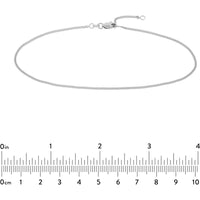 Olas d'Oro - 14K White Gold 1.40mm Curb Chain Adjustable Anklet - 1.97 Grams