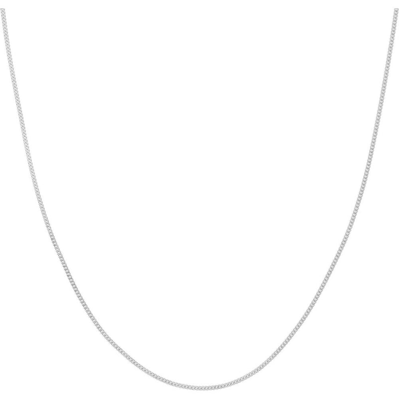 Olas d'Oro - 14K White Gold 1.4mm Curb Chain Necklace with Lobster Lock - 18" - 3.31 Grams