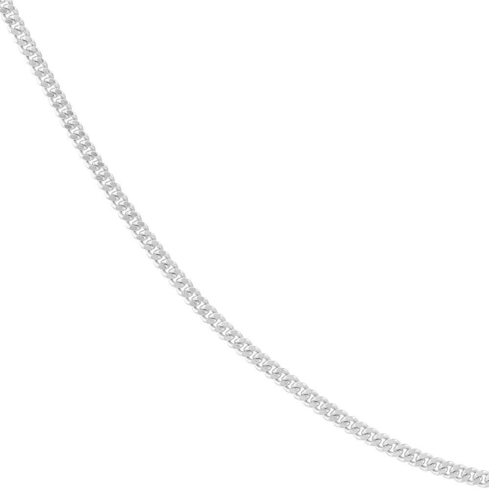 Olas d'Oro - 14K White Gold 1.4mm Curb Chain Necklace with Lobster Lock - 18" - 3.31 Grams