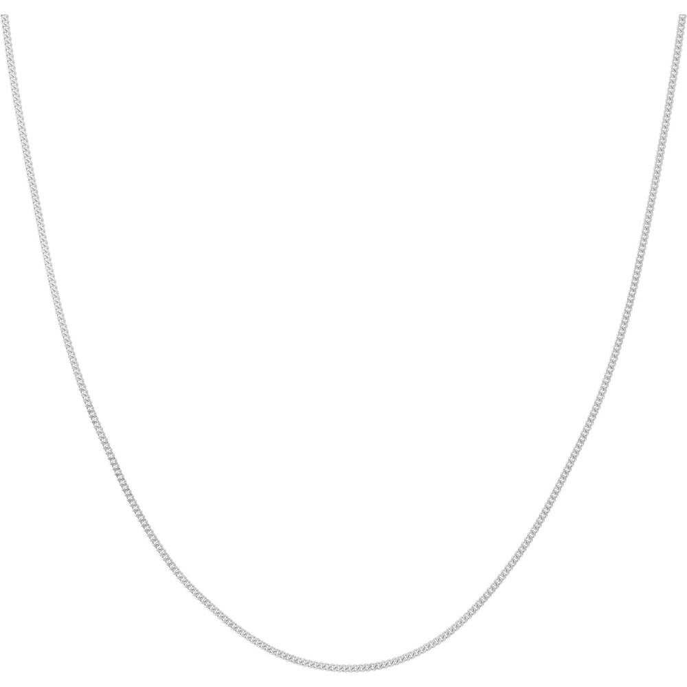Olas d'Oro - 14K White Gold 1.4mm Curb Chain Necklace with Lobster Lock - 24 Inches