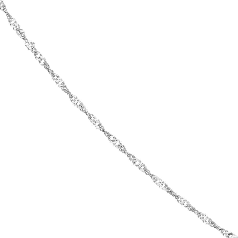 Olas d'Oro - 14K White Gold 1.4mm Singapore Chain with Lobster Lock - 18" Necklace