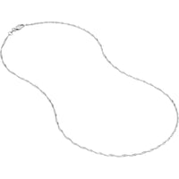 Olas d'Oro - 14K White Gold 1.4mm Singapore Chain with Lobster Lock - 18" Necklace