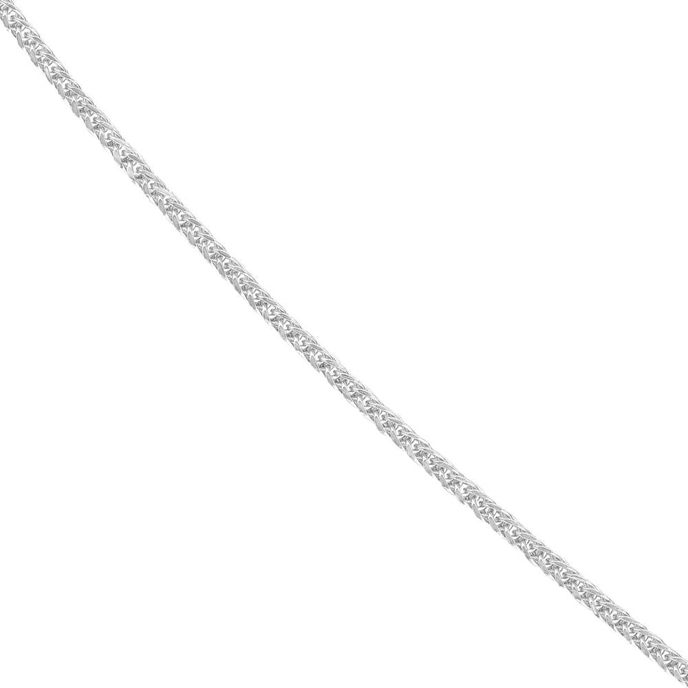 Olas d'Oro - 14K White Gold 1.50mm Square Wheat Chain Necklace - 20" with Spring Ring Clasp
