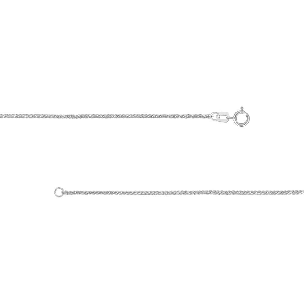 Olas d'Oro - 14K White Gold 1.50mm Square Wheat Chain Necklace - 20" with Spring Ring Clasp