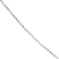 Olas d'Oro - 14K White Gold 1.5mm Wheat Chain Necklace with Lobster Lock - 16" Length