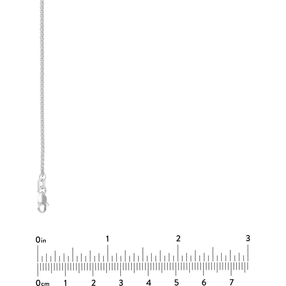 Olas d'Oro - 14K White Gold 1.5mm Wheat Chain Necklace with Lobster Lock - 20" Length