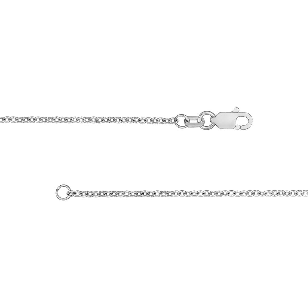 Olas d'Oro - 14K White Gold 1.6mm Open Cable Chain Necklace - 18" - 3.07 Grams