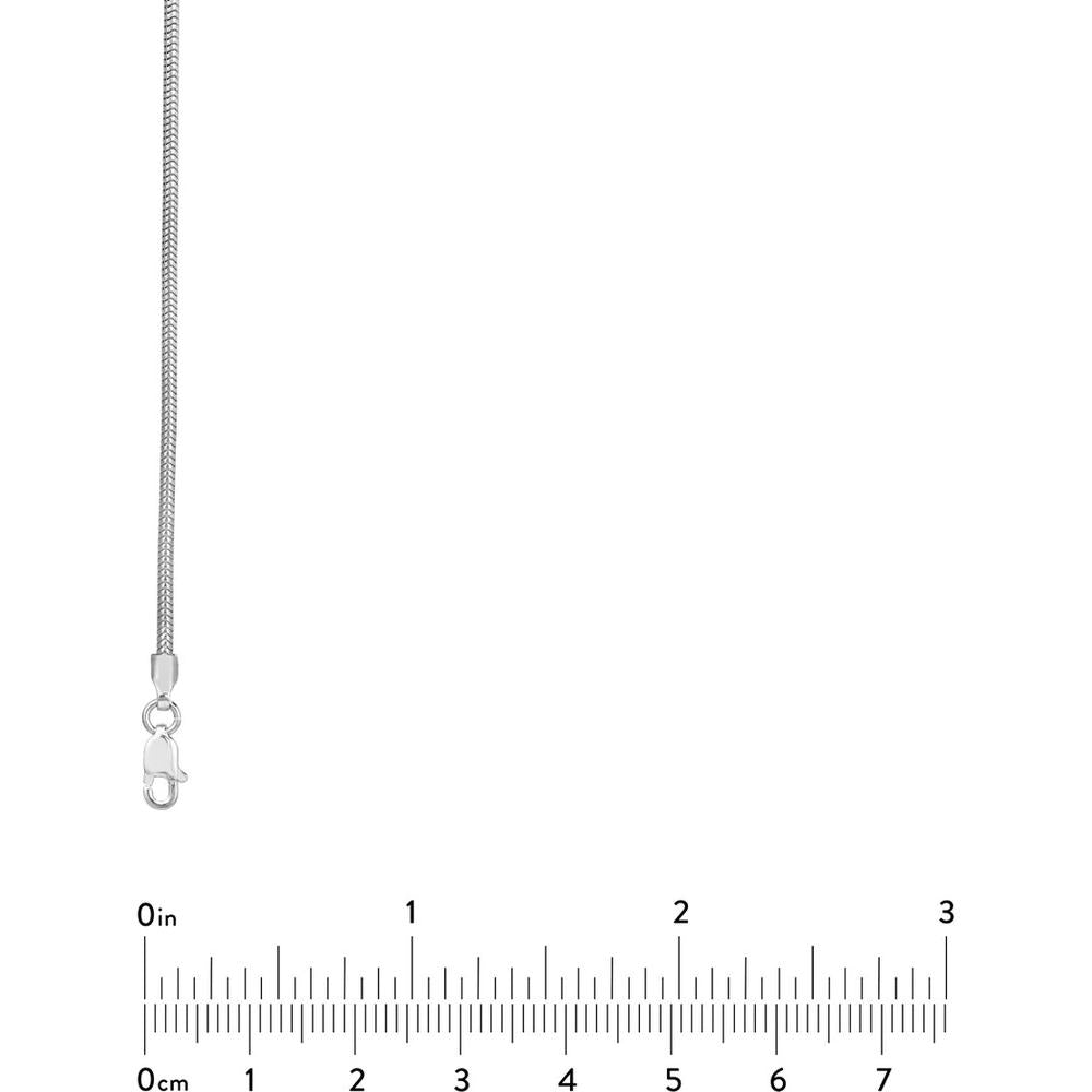 Olas d'Oro - 14K White Gold 1.6mm Snake Chain Necklace with Lobster Lock - 18 Inches