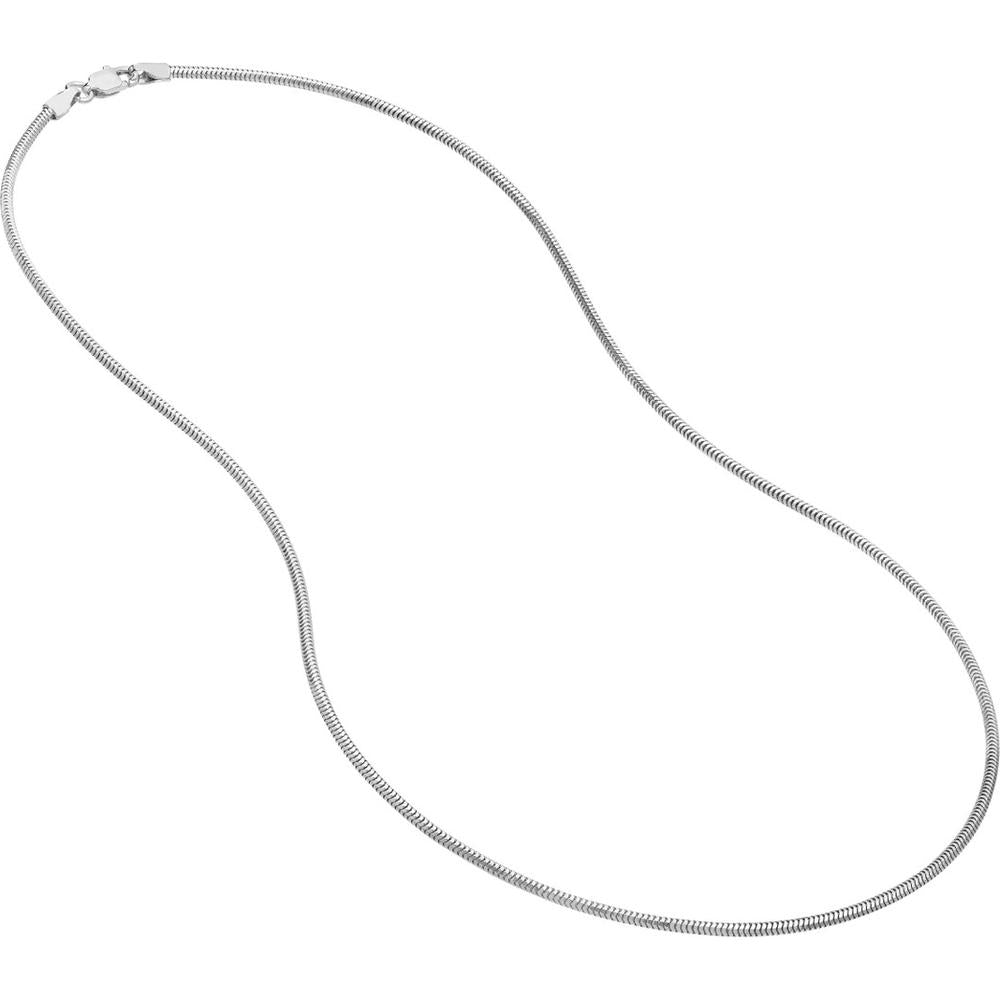 Olas d'Oro - 14K White Gold 1.6mm Snake Chain Necklace with Lobster Lock - 20" Length