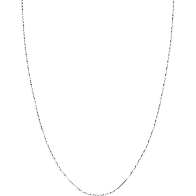 Olas d'Oro - 14K White Gold 1.75mm Square Wheat Chain Necklace with Lobster Clasp - 18 Inches