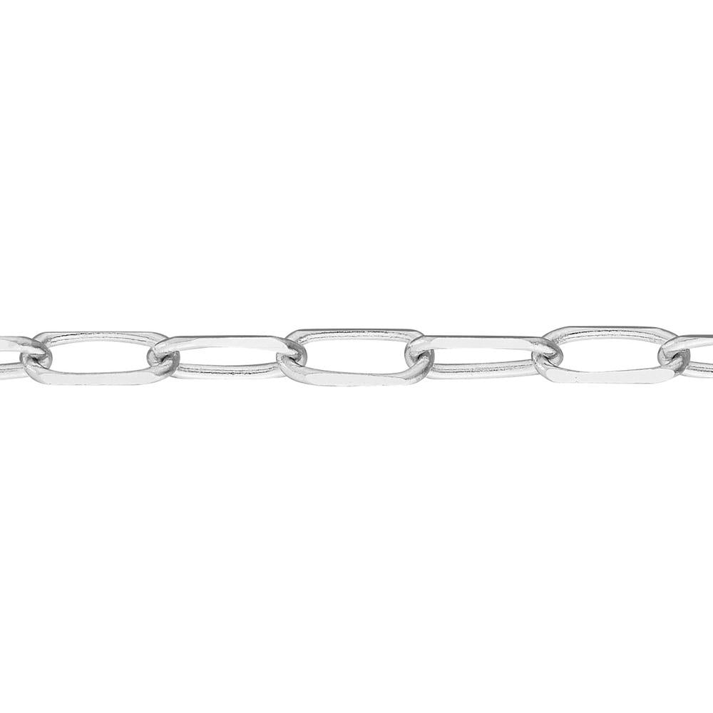 Olas d'Oro - 14K White Gold 1.7mm Paper Clip Choker Chain with Adjustable Length 13-16 inches