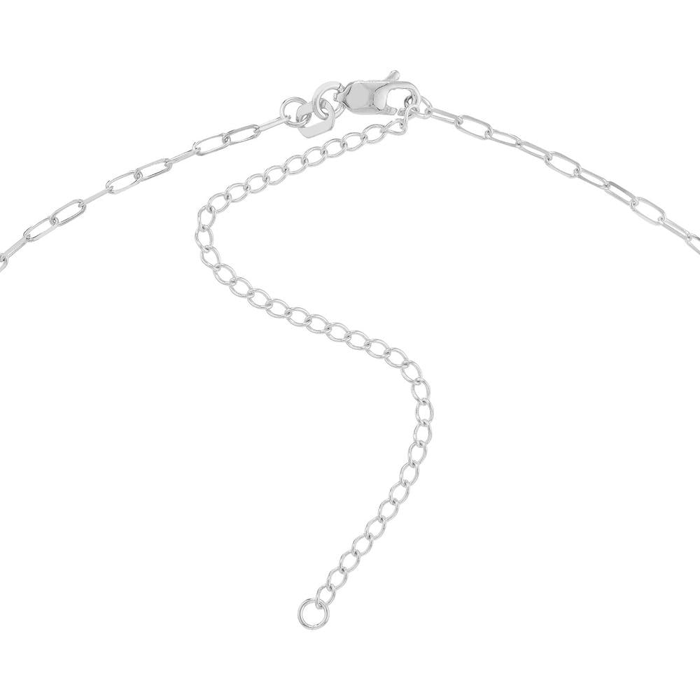 Olas d'Oro - 14K White Gold 1.7mm Paper Clip Choker Chain with Adjustable Length 13-16 inches