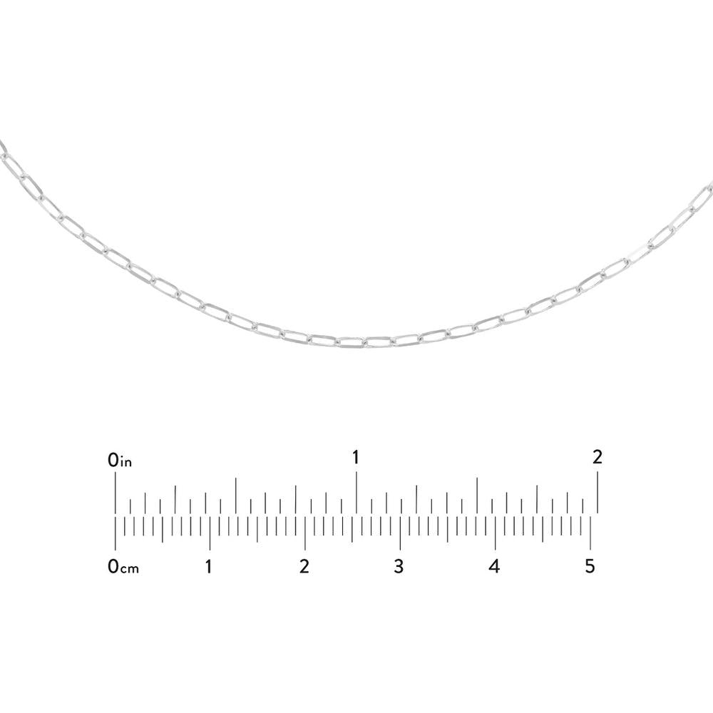 Olas d'Oro - 14K White Gold 1.7mm Paper Clip Choker Chain with Adjustable Length 13-16 inches