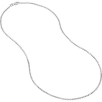Olas d'Oro - 14K White Gold 1.8mm Hollow Round Box Chain Necklace with Lobster Lock - 18" Length
