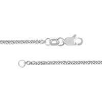 Olas d'Oro - 14K White Gold 1.8mm Hollow Round Box Chain Necklace with Lobster Lock - 18" Length