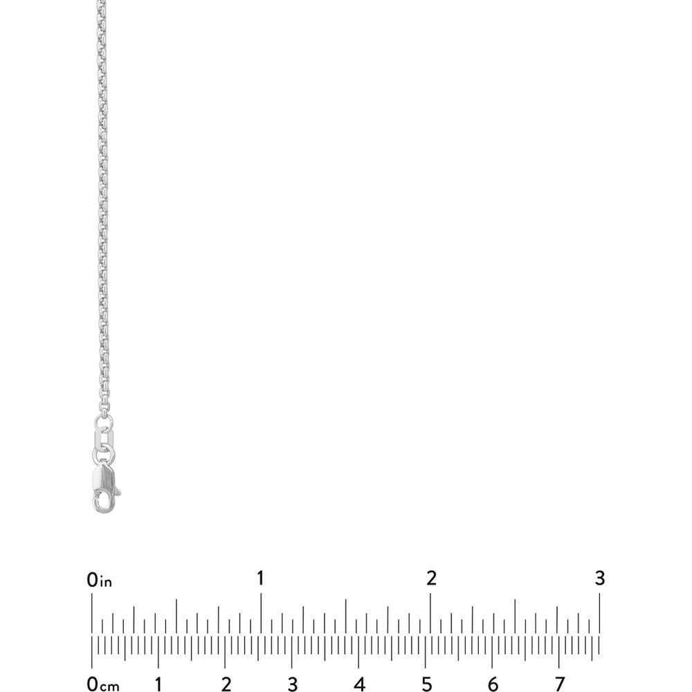 Olas d'Oro - 14K White Gold 1.8mm Hollow Round Box Chain Necklace with Lobster Lock - 18" Length