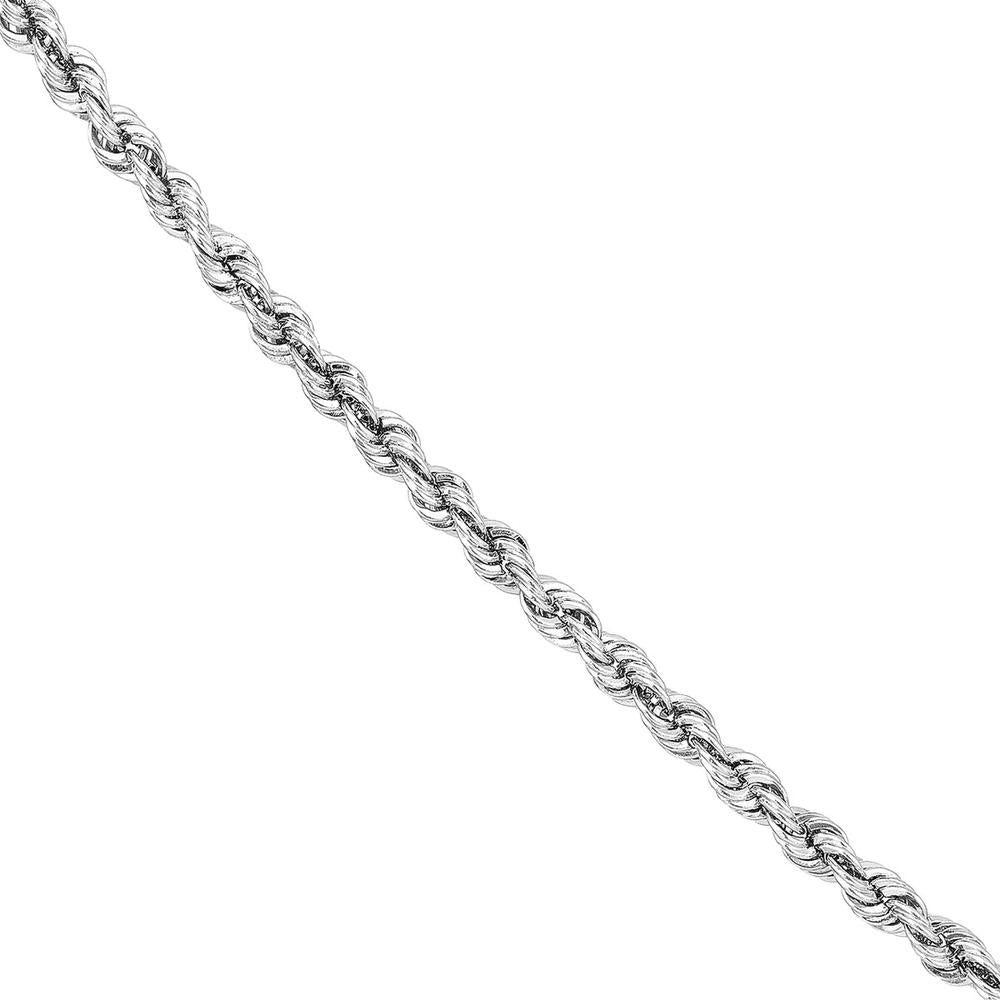 Olas d'Oro - 14K White Gold 1.8mm Light Rope Chain Necklace - 18" with Lobster Lock