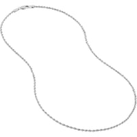 Olas d'Oro - 14K White Gold 1.8mm Light Rope Chain Necklace - 18" with Lobster Lock