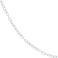 Olas d'Oro - 14K White Gold 1.90mm Designer Rolo Chain 18" Necklace - Elegant Lightweight Jewelry