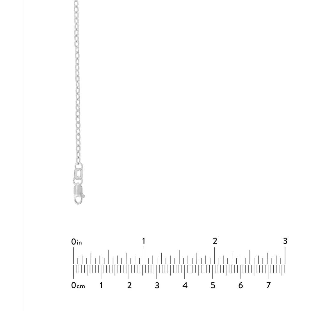 Olas d'Oro - 14K White Gold 1.90mm Designer Rolo Chain 18" Necklace - Elegant Lightweight Jewelry