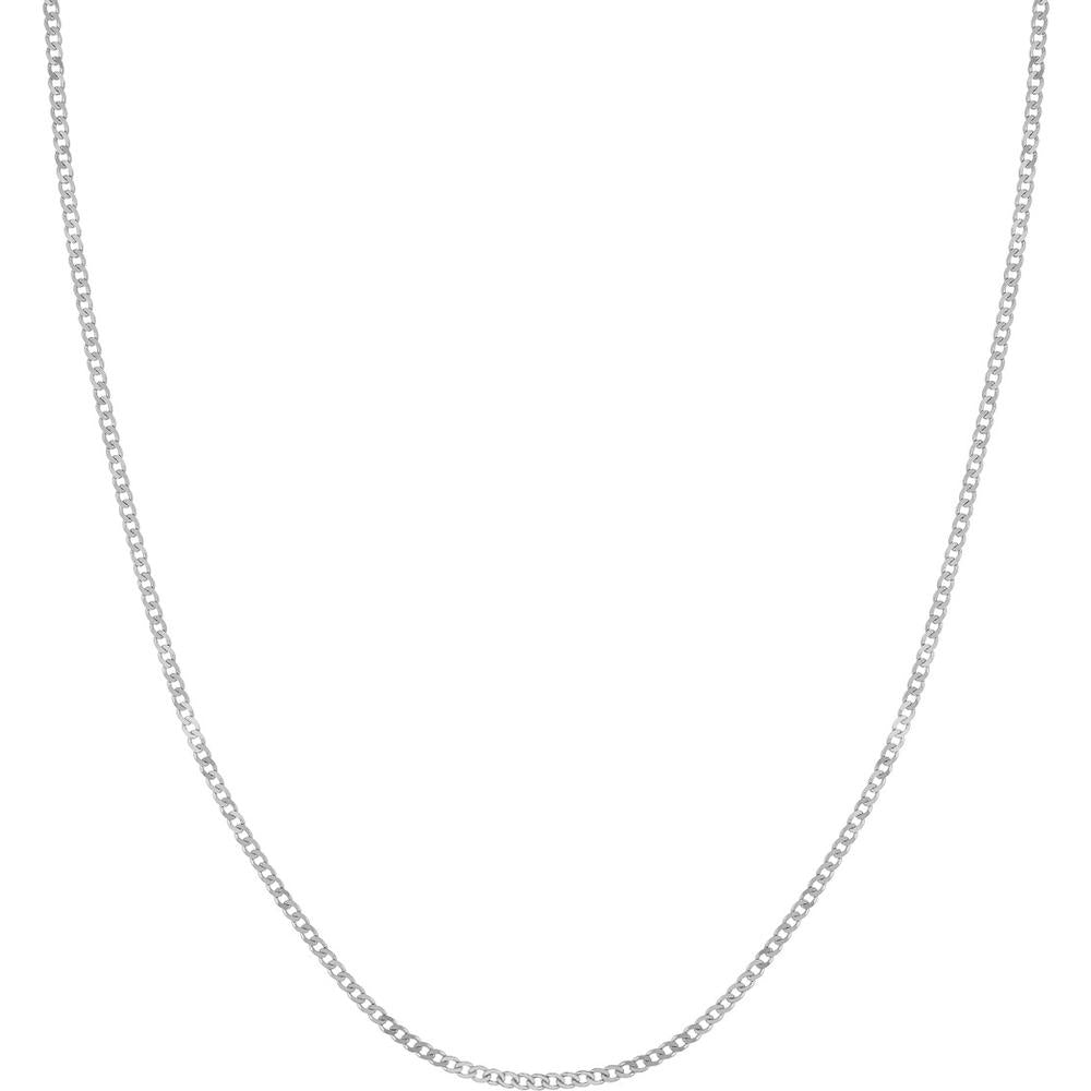 Olas d'Oro - 14K White Gold 1.95mm Open Curb Chain Necklace - 16" Length