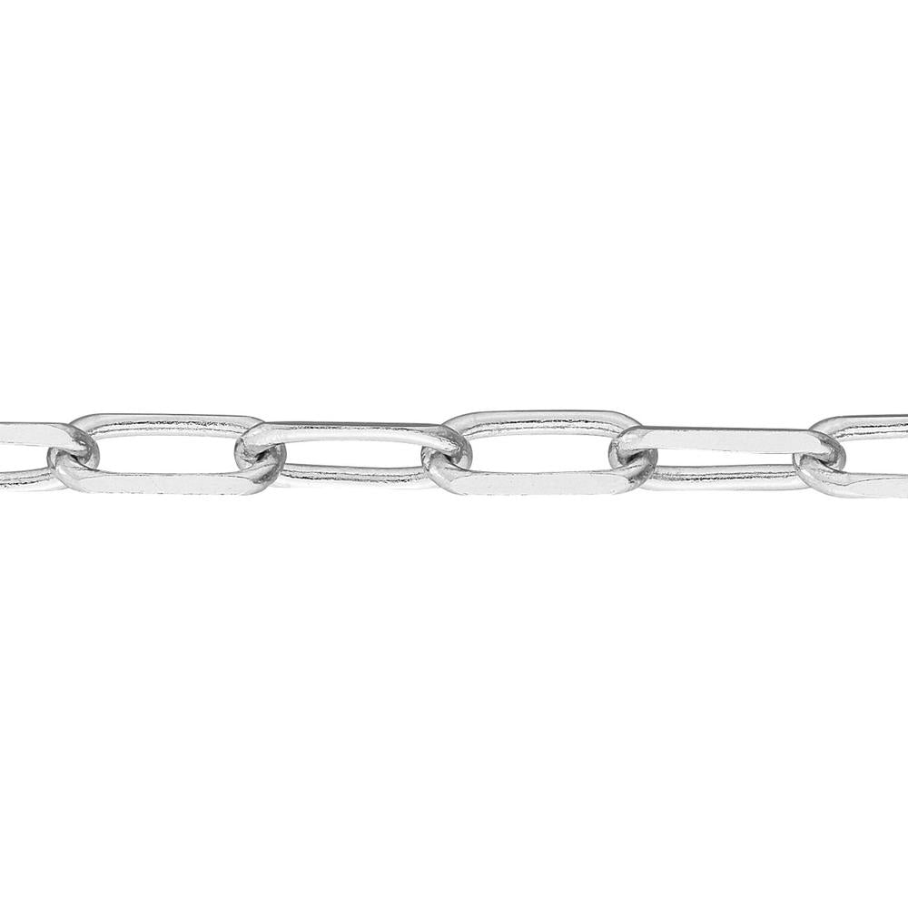 Olas d'Oro - 14K White Gold 1.95mm Paper Clip Choker Chain - Adjustable 13-16 Inches