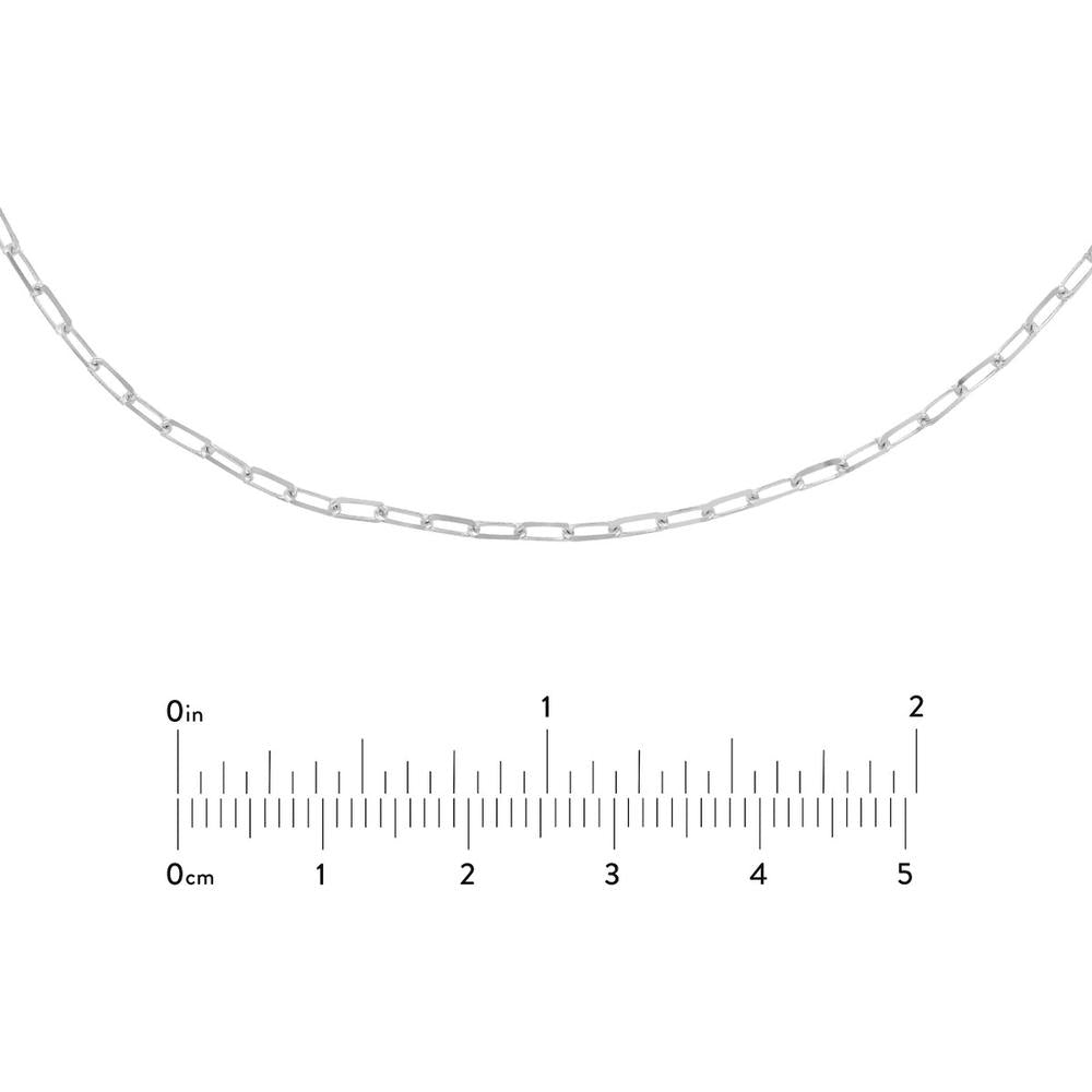 Olas d'Oro - 14K White Gold 1.95mm Paper Clip Choker Chain - Adjustable 13-16 Inches