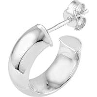 Olas d'Oro - 14K White Gold 10mm D-Tube Round Hoop Earrings Lightweight and Elegant Design