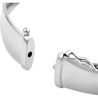 Olas d'Oro - 14K White Gold 10mm Flat Oval Tube Bangle