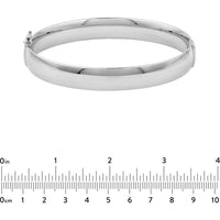 Olas d'Oro - 14K White Gold 10mm Flat Oval Tube Bangle