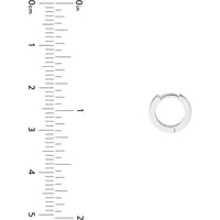 Olas d'Oro - 14K White Gold 10mm Hoop Earrings with Pave Set Diamonds - 0.15 Carat Total Diamond Weight