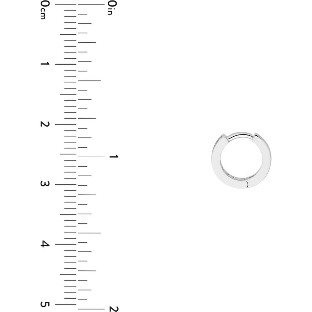 Olas d'Oro - 14K White Gold 10mm Hoop Earrings with Pave Set Diamonds - 0.15 Carat Total Diamond Weight