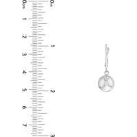 Olas d'Oro - 14K White Gold 10mm Polished Ball Drop Earrings with Leverback Closure