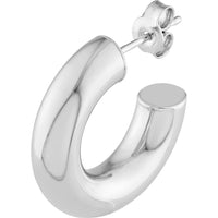 Olas d'Oro - 14K White Gold 10mm Polished Open Hoop Earrings 2.70 Grams Total Weight