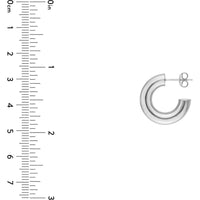 Olas d'Oro - 14K White Gold 10mm Polished Open Hoop Earrings 2.70 Grams Total Weight