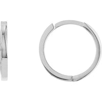 Olas d'Oro - 14K White Gold 14.25mm Square Wire Hoop Earrings with Snap-Lock Clasp - 1.55 Grams Total Weight