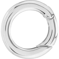 Olas d'Oro - 14K White Gold 15mm Round Push Lock Charm Connector