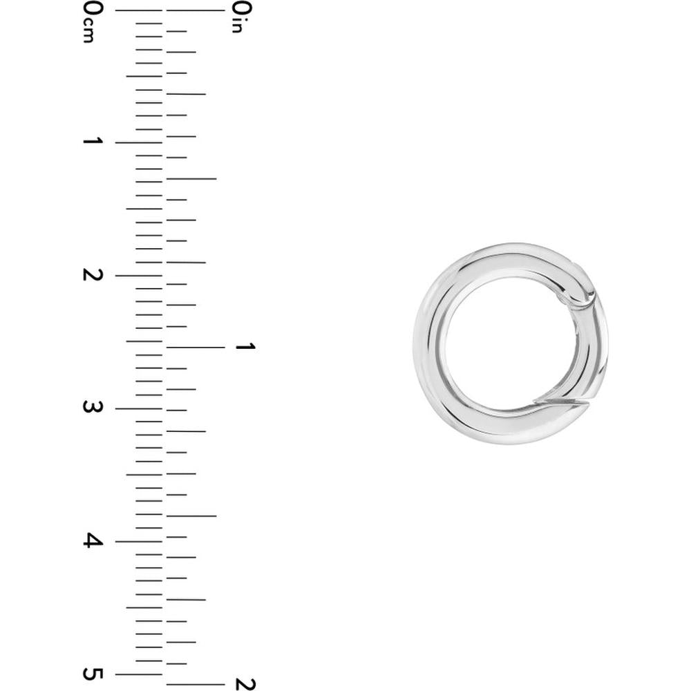 Olas d'Oro - 14K White Gold 15mm Round Push Lock Charm Connector
