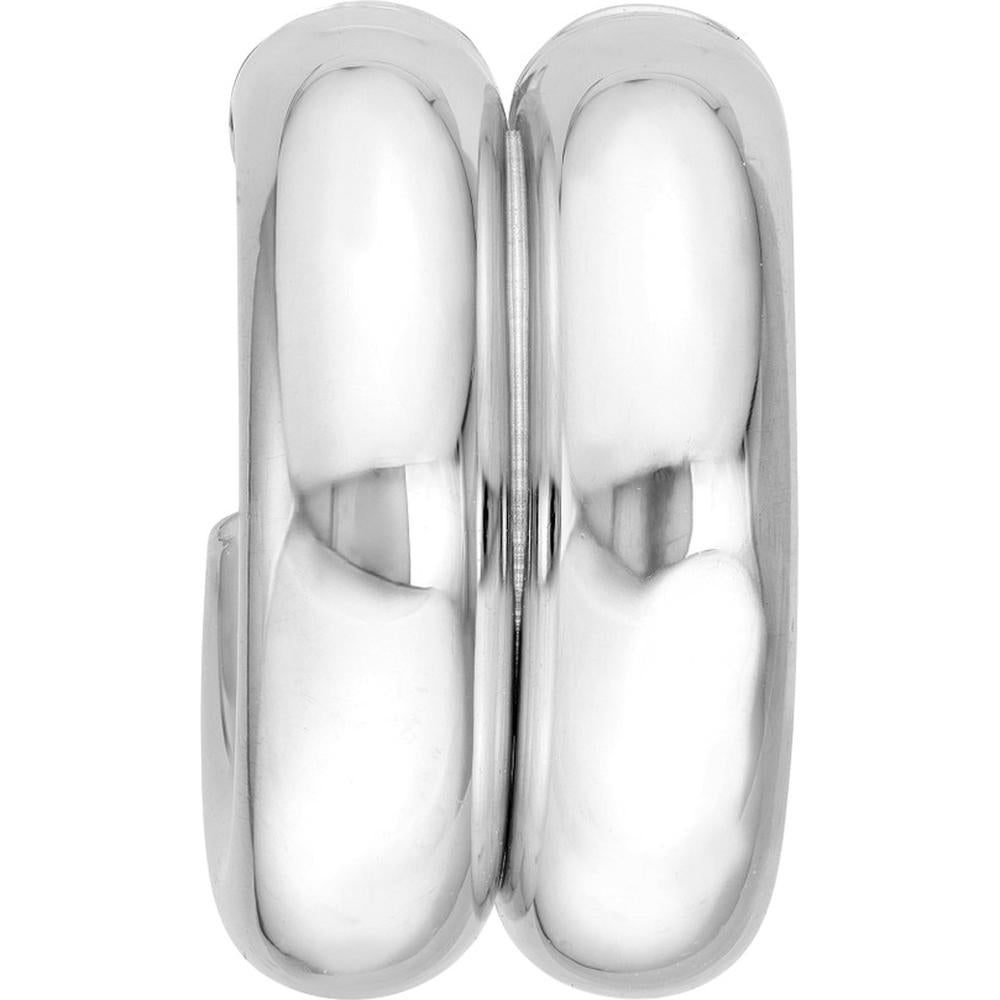 Olas d'Oro - 14K White Gold 15mm Small Double Open Hoop Earrings