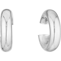 Olas d'Oro - 14K White Gold 15mm Thick Tubular Cuff Earrings