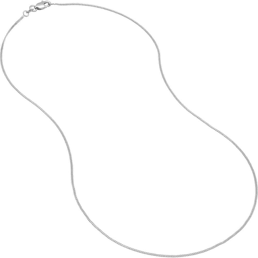 Olas d'Oro - 14K White Gold 16" Curb Chain Necklace with Lobster Clasp - 1.04mm Width
