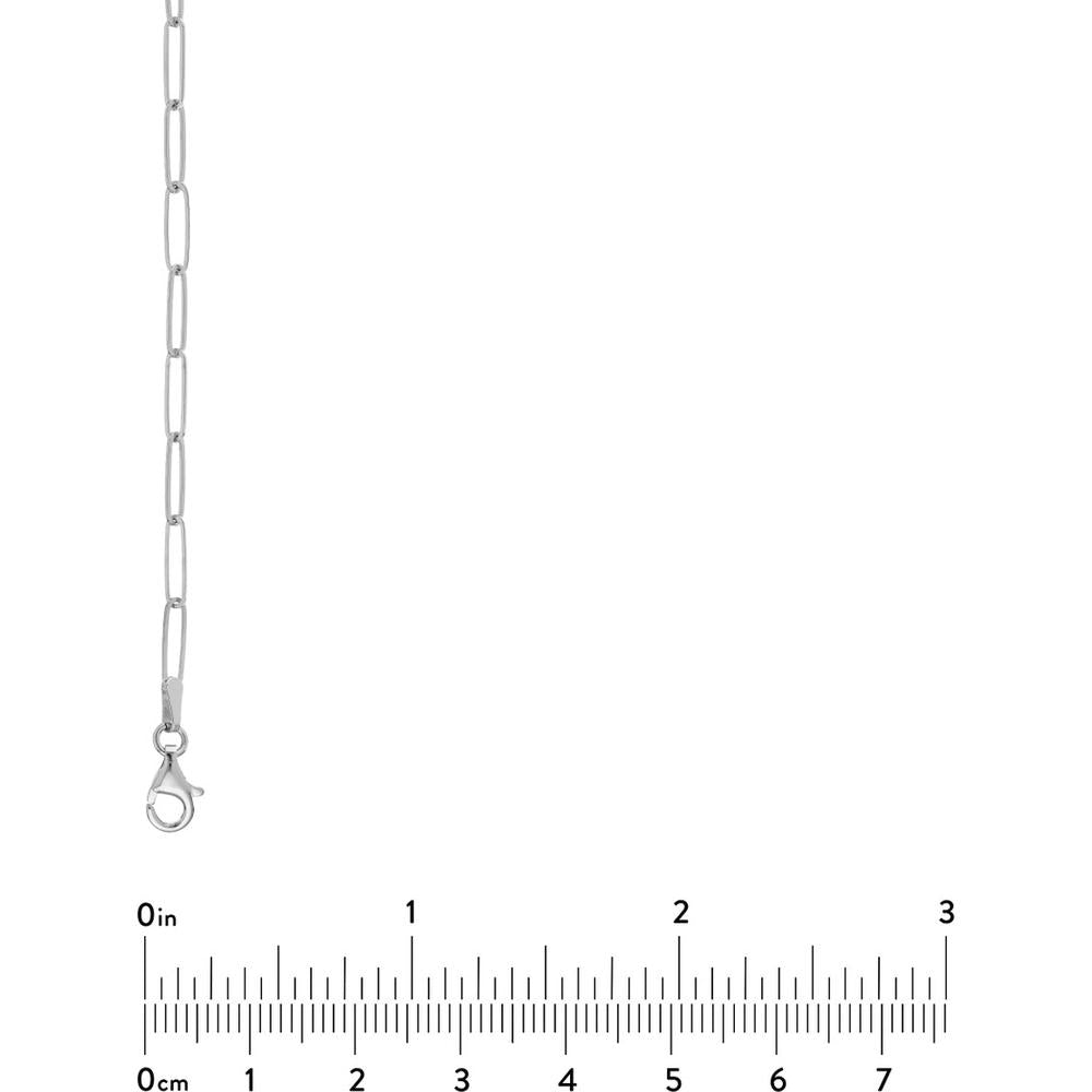 Olas d'Oro - 14K White Gold 16" Designer Long Link Necklace - 2.6mm Chain with Pear Lobster Clasp