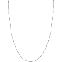 Olas d'Oro - 14K White Gold 16" Designer Twist Chain Necklace with Lobster Clasp - 0.80mm Width