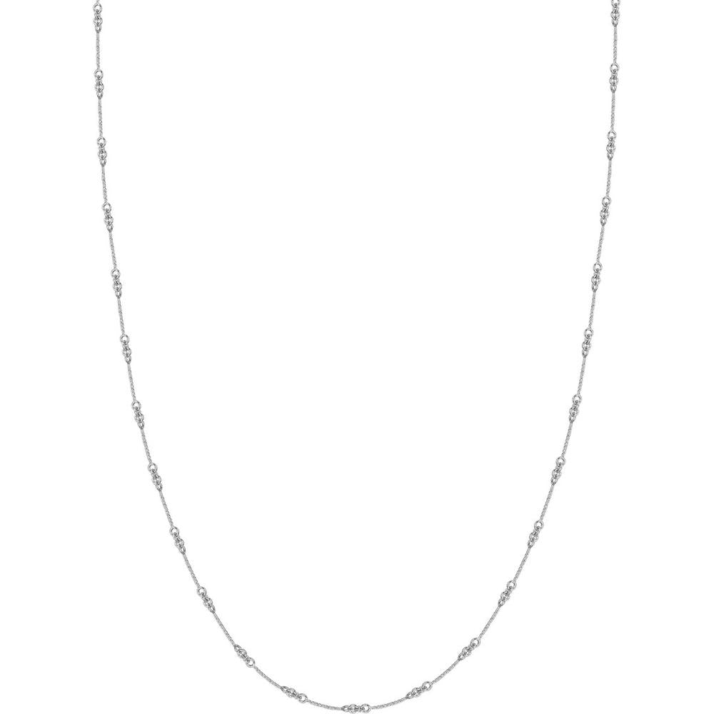 Olas d'Oro - 14K White Gold 16" Designer Twist Chain Necklace with Lobster Clasp - 0.80mm Width