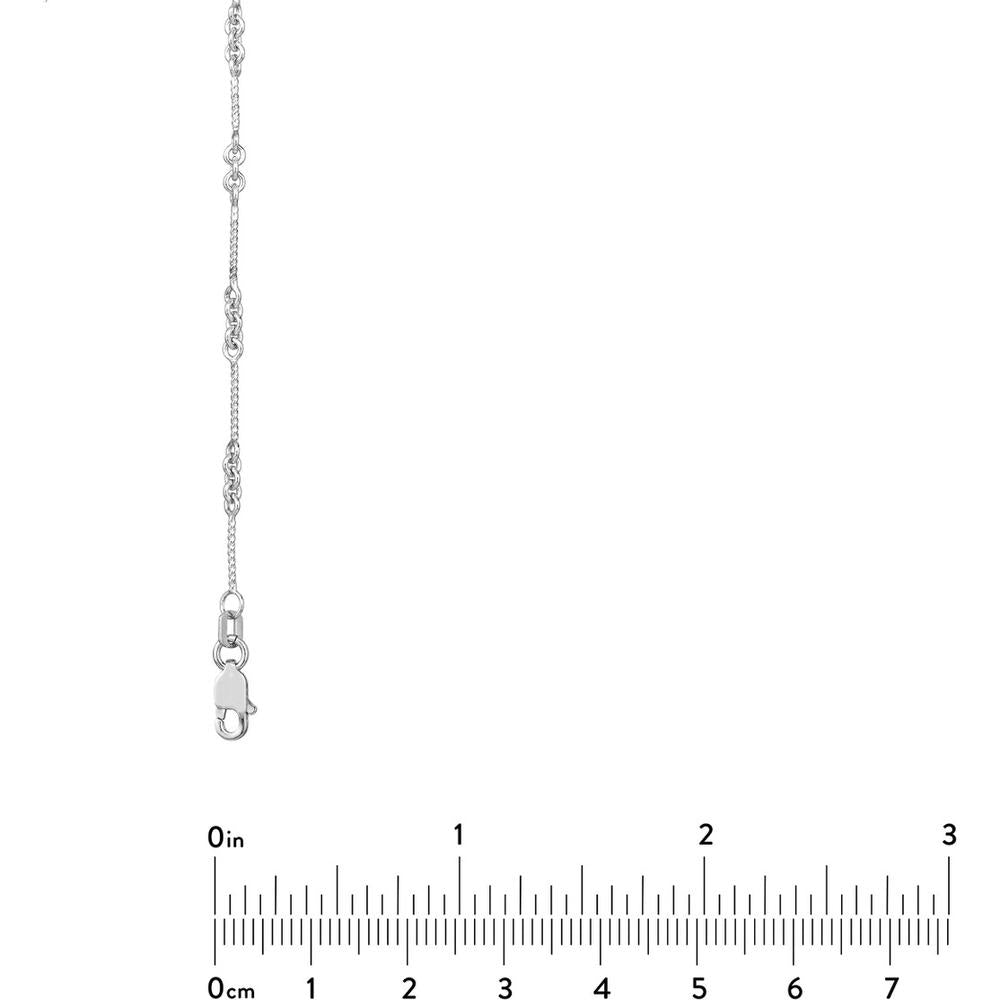 Olas d'Oro - 14K White Gold 16" Designer Twist Chain Necklace with Lobster Clasp - 0.80mm Width