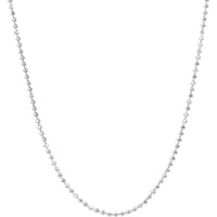 Olas d'Oro - 14K White Gold 16" Diamond-Cut Bead Chain Necklace with Lobster Clasp - 2.2 Grams