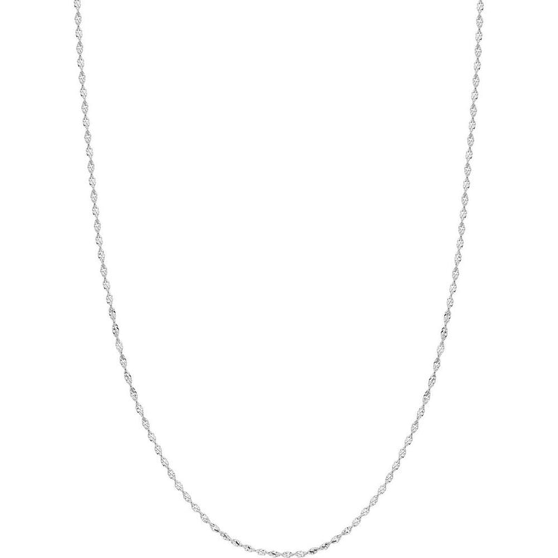 Olas d'Oro - 14K White Gold 16" Dorica Chain Necklace - 2.1mm Width with Lobster Clasp