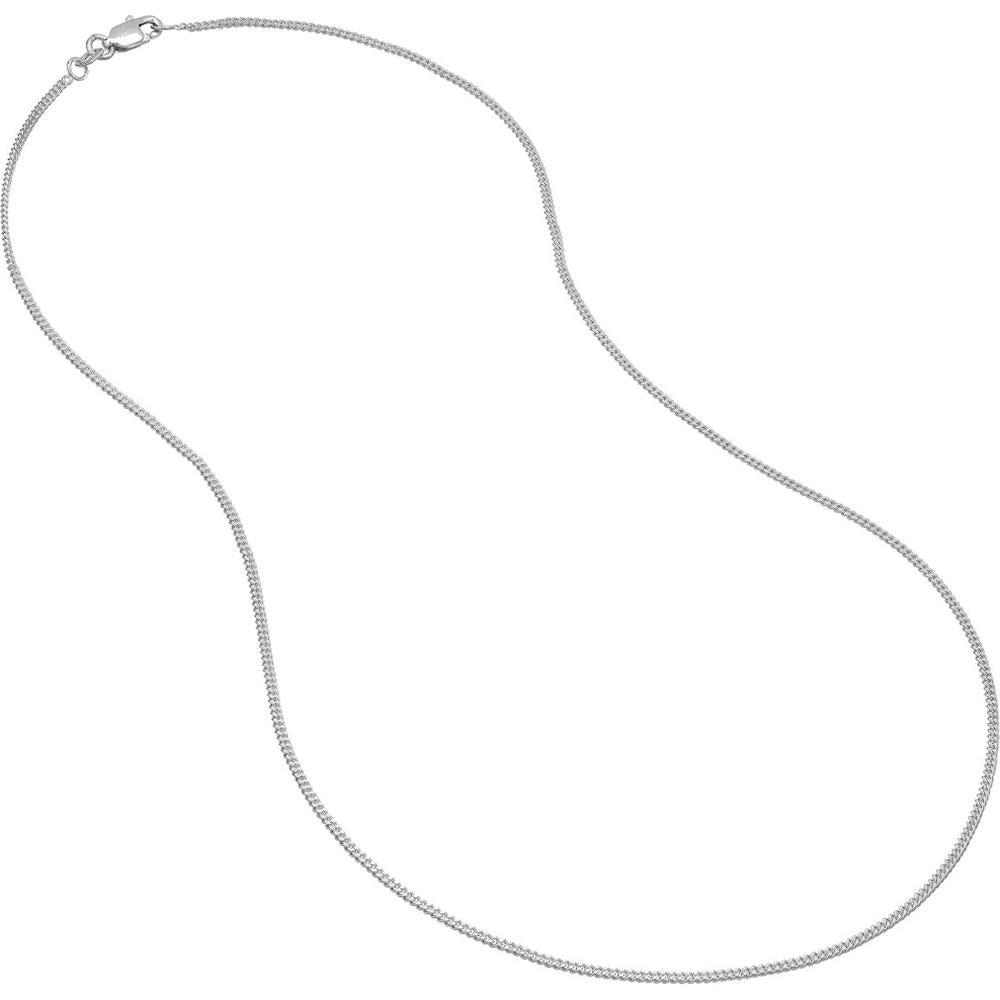 Olas d'Oro - 14K White Gold 16" Curb Chain Necklace with Lobster Lock - 2.98 Grams
