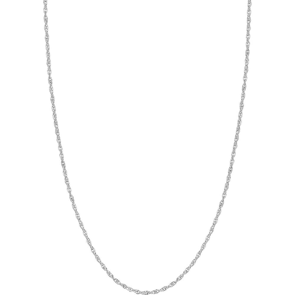 Olas d'Oro - 14K White Gold 16" Designer Rope Chain Necklace with Lobster Clasp - 2.48 Grams