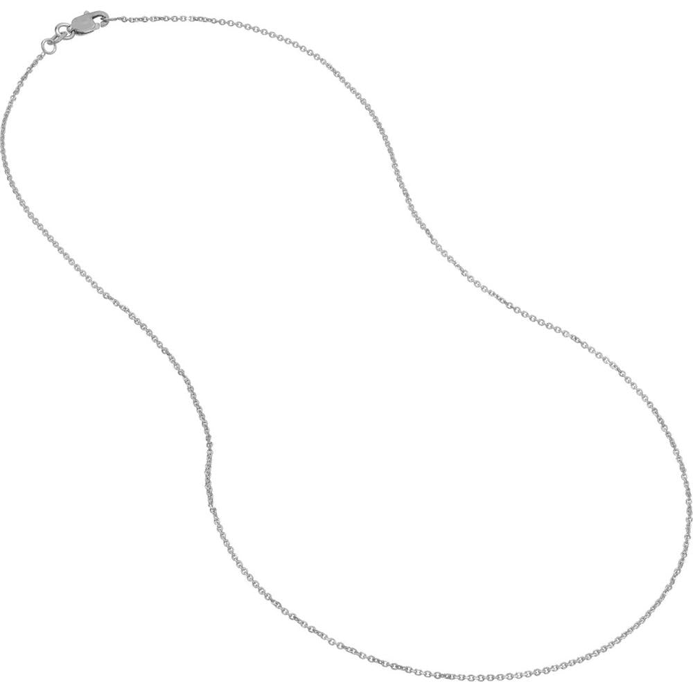 Olas d'Oro - 14K White Gold 16" Diamond-Cut Cable Chain Necklace with Lobster Clasp